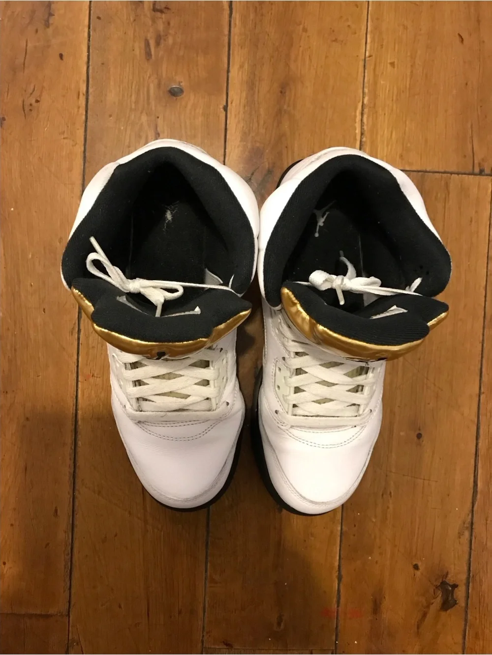 Air Jordan 5 Retro White Gold Black